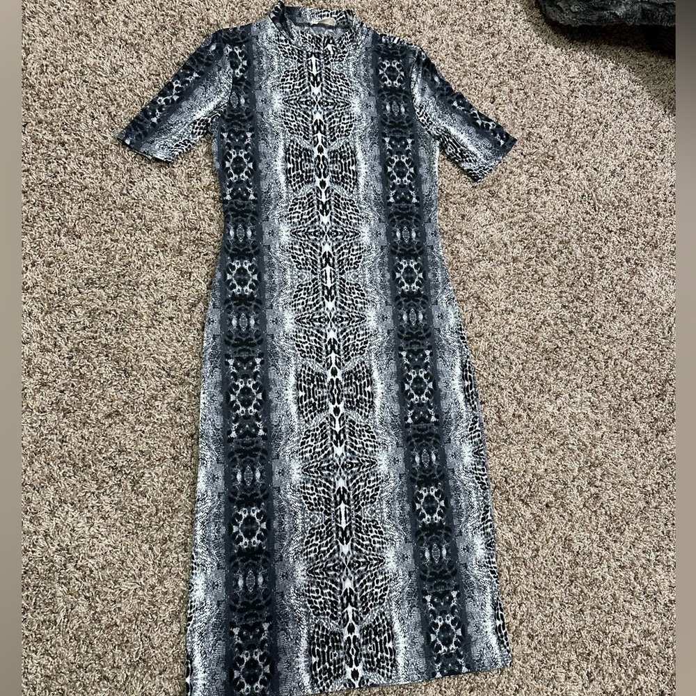 Altar’d State BodyCon Snakeskin Midi Dress | Size L
